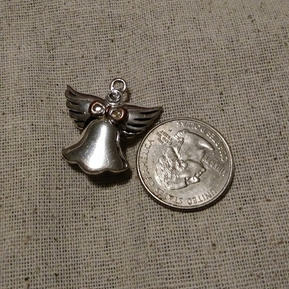 Angel Pin Brooch Pendant Silver tone Rhine… - Picture 4 of 4